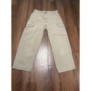 Nautica Explorer Mens Loose Fit Cargo Pants Tan Khaki Cotton Canvas 34x30